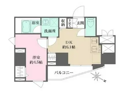 WHARF文京茗荷谷 WHARF文京茗荷谷(1DK/3階)の間取り写真