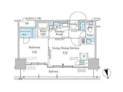 パークアクシス東陽町・親水公園(1LDK/12階)の間取り写真