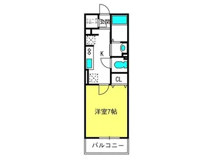 リヴィエール(1K/3階)の間取り写真