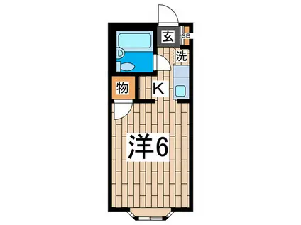 ユーハイツ(1K/1階)の間取り写真