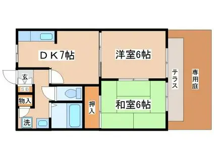 セフィラ宮本(2DK/1階)の間取り写真