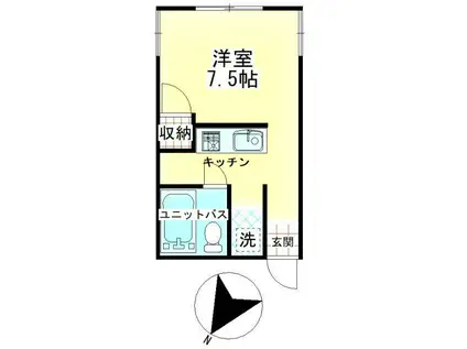 プラスパーハイツ(ワンルーム/1階)の間取り写真