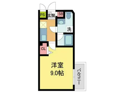 ソルセレジェイラ西宮(1K/3階)の間取り写真