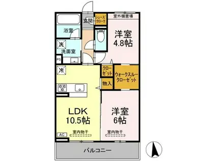 GARDEN蔵(2LDK/3階)の間取り写真