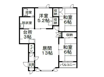 フォンタナII(3LDK/2階)の間取り写真