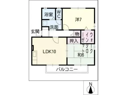 LA GRACIEUSE(2LDK/1階)の間取り写真