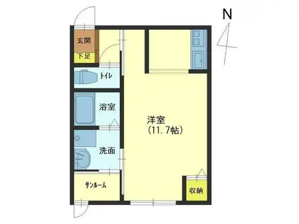 エストレラ B(ワンルーム/2階)の間取り写真