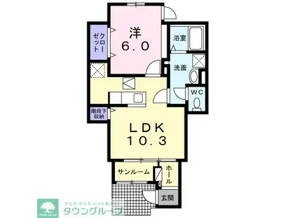 メゾンソアレ(1LDK/1階)の間取り写真