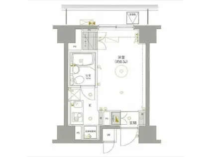 TERRAZZA EST(ワンルーム/7階)の間取り写真