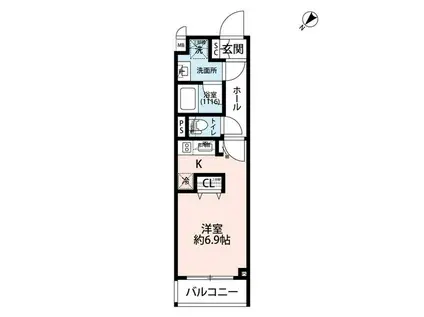 プレール・ドゥーク学芸大学II(ワンルーム/3階)の間取り写真
