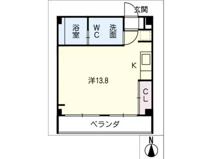 大垣NFビル(ワンルーム/4階)の間取り写真