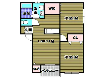 プルーデンス(2LDK/2階)の間取り写真