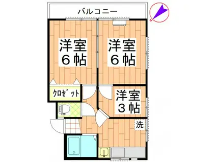 マンション静和(3K/1階)の間取り写真