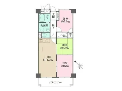 ベルダ鈴蘭台(3LDK/7階)の間取り写真