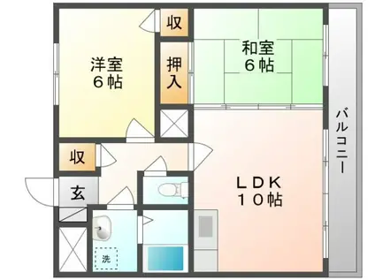 パレスプロムナード洲崎(2LDK/1階)の間取り写真