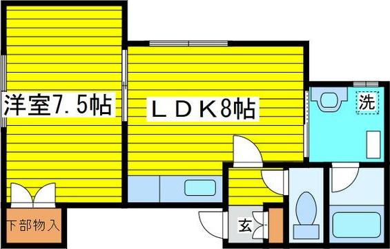 コーポ田村(1LDK/3階)の間取り写真