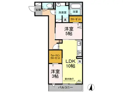 メゾン・ド・キャトルV(2LDK/2階)の間取り写真