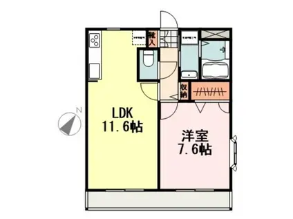 ミラベルガーデン(1LDK/3階)の間取り写真