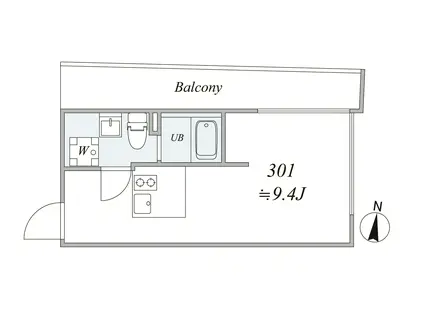TRIAS144(1DK/3階)の間取り写真