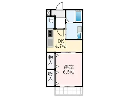 セピアコート(1DK/2階)の間取り写真