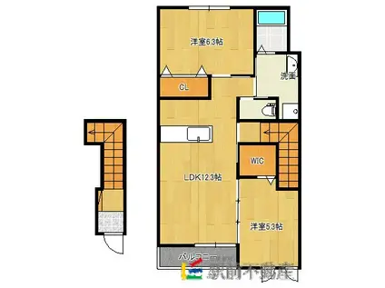 プチ・リジェール(2LDK/2階)の間取り写真