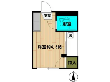 スカイハイツ(ワンルーム/1階)の間取り写真