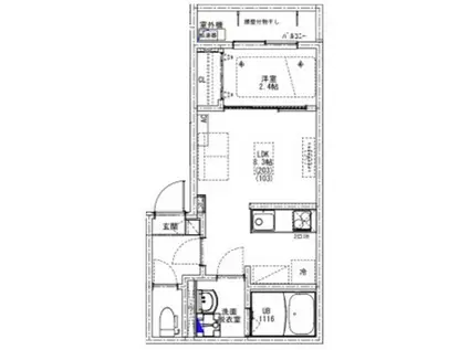 ケイアイ レジデンス 新柏(1LDK/2階)の間取り写真