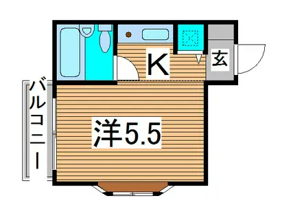 ライオンズマンション川口並木第2(1K/8階)の間取り写真