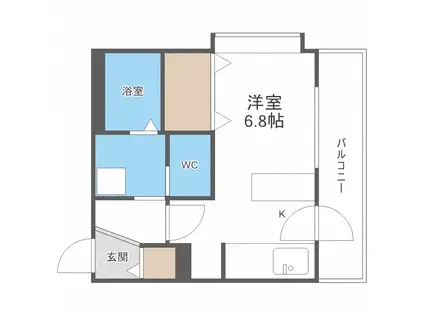 LUCE SOLARE麻生(1K/3階)の間取り写真