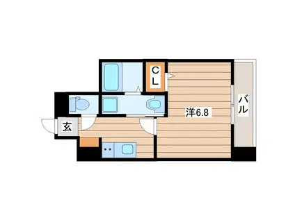 サンライズ支倉町(1K/4階)の間取り写真