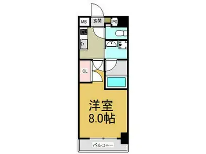 RAFFLE OZONE(1K/8階)の間取り写真