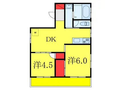 幸メゾン(2DK/4階)の間取り写真