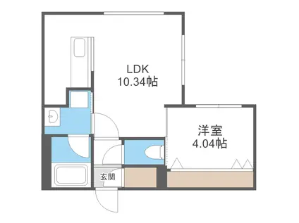 ラ・シュエット栄通A(1LDK/2階)の間取り写真