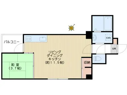 びらしんび(ワンルーム/3階)の間取り写真