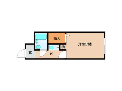 コーポあすなろA(1K/2階)の間取り写真