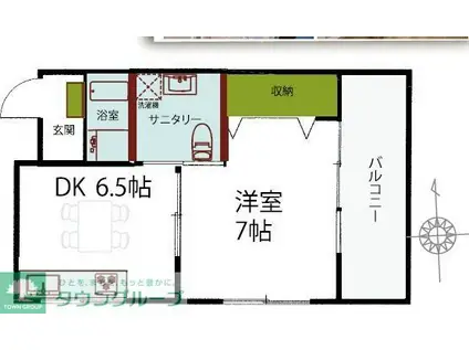 曳舟マンション(1DK/4階)の間取り写真