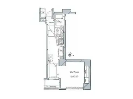 9 TAGE(1K/7階)の間取り写真