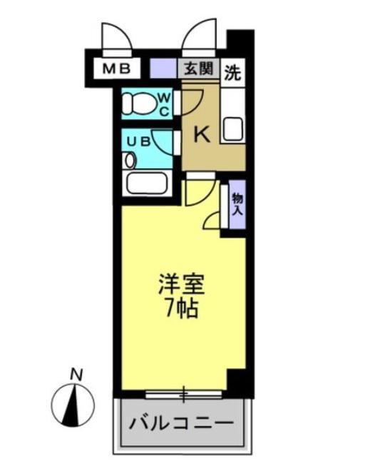 ディアコート鶴舞(1K/1階)の間取り写真