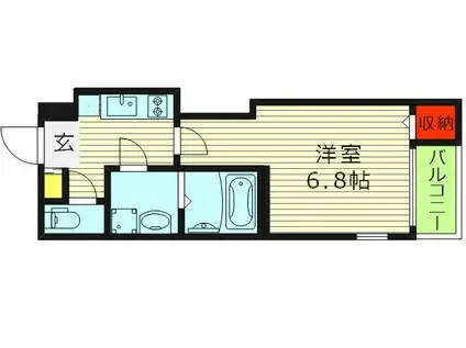 アーバンヒルズ城北(ワンルーム/1階)の間取り写真