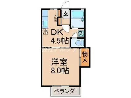 フロンティア是竹(1DK/2階)の間取り写真