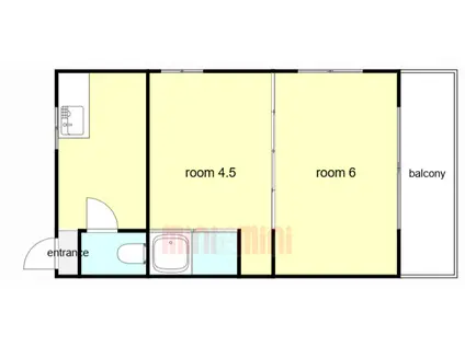 広川ハイツ(1DK/1階)の間取り写真