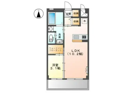 APFEL松縄(1LDK/2階)の間取り写真