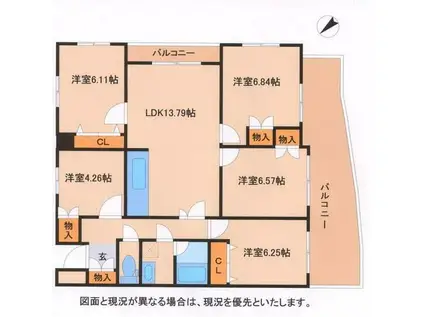 シェモア松戸(5LDK/3階)の間取り写真