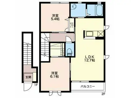 シンフォニー西軽井沢(2LDK/1階)の間取り写真