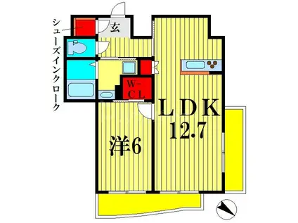 BRILLIANT VIEW CENTRAL PARK(1LDK/10階)の間取り写真