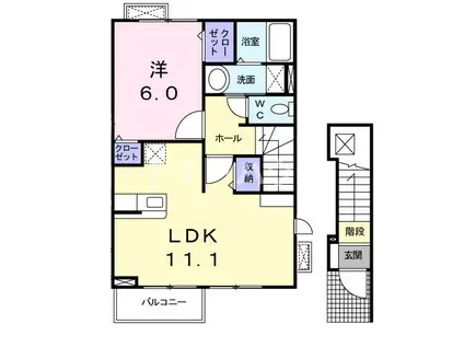 プラウド幕張本郷IV(1LDK/2階)の間取り写真