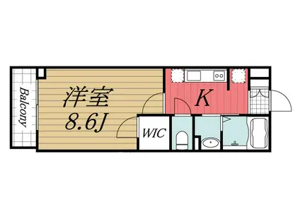 CEDAR-WOOD(1K/2階)の間取り写真