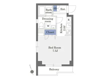 メゾンドアビエール(1K/2階)の間取り写真