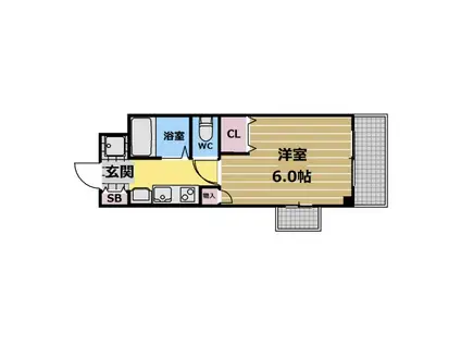 大宝グランシャリオ(1K/1階)の間取り写真