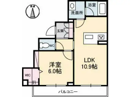 クレストヴェールVII(1LDK/3階)の間取り写真